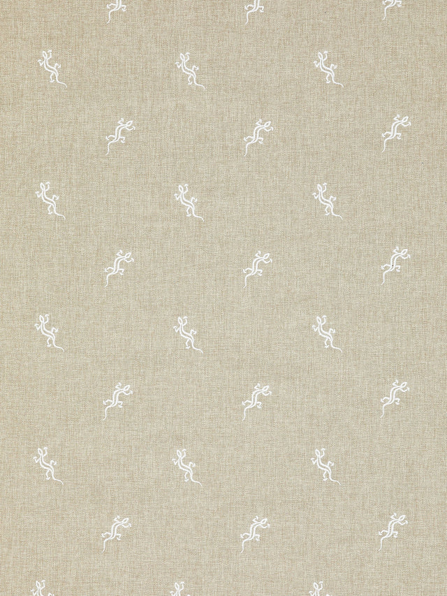 Scalamandre SC 000127319 LIMESTONE GECKO EMBROIDERY - OUTDOOR Fabric - Eade's Wallpaper