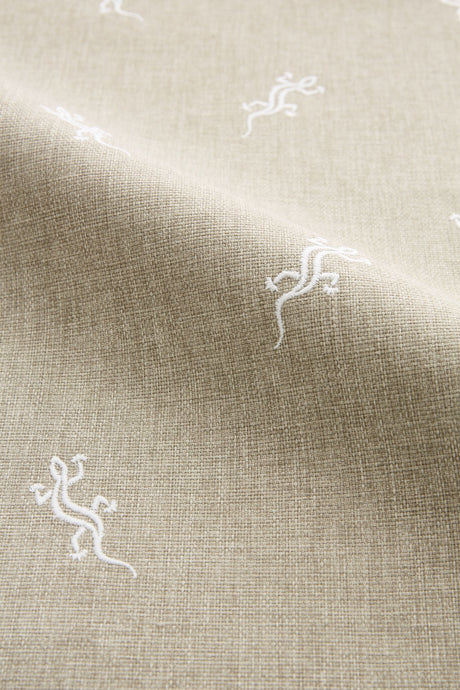 Scalamandre SC 000127319 LIMESTONE GECKO EMBROIDERY - OUTDOOR Fabric - Eade's Wallpaper