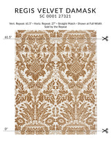 Scalamandre SC 000127321 FAWN REGIS VELVET DAMASK Fabric - Eade's Wallpaper