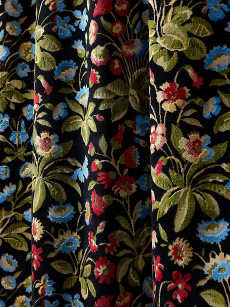Scalamandre SC 000127328 JET MEADOW MILLEFLEUR VELVET Fabric - Eade's Wallpaper