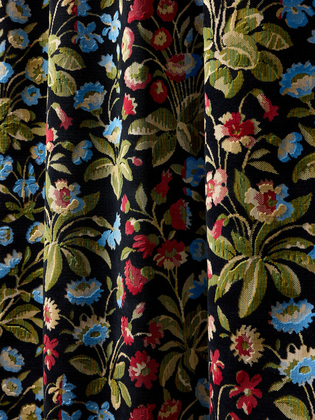 Scalamandre SC 000127328 JET MEADOW MILLEFLEUR VELVET Fabric - Eade's Wallpaper