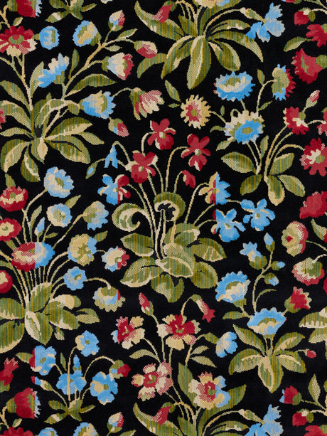 Scalamandre SC 000127328 JET MEADOW MILLEFLEUR VELVET Fabric - Eade's Wallpaper