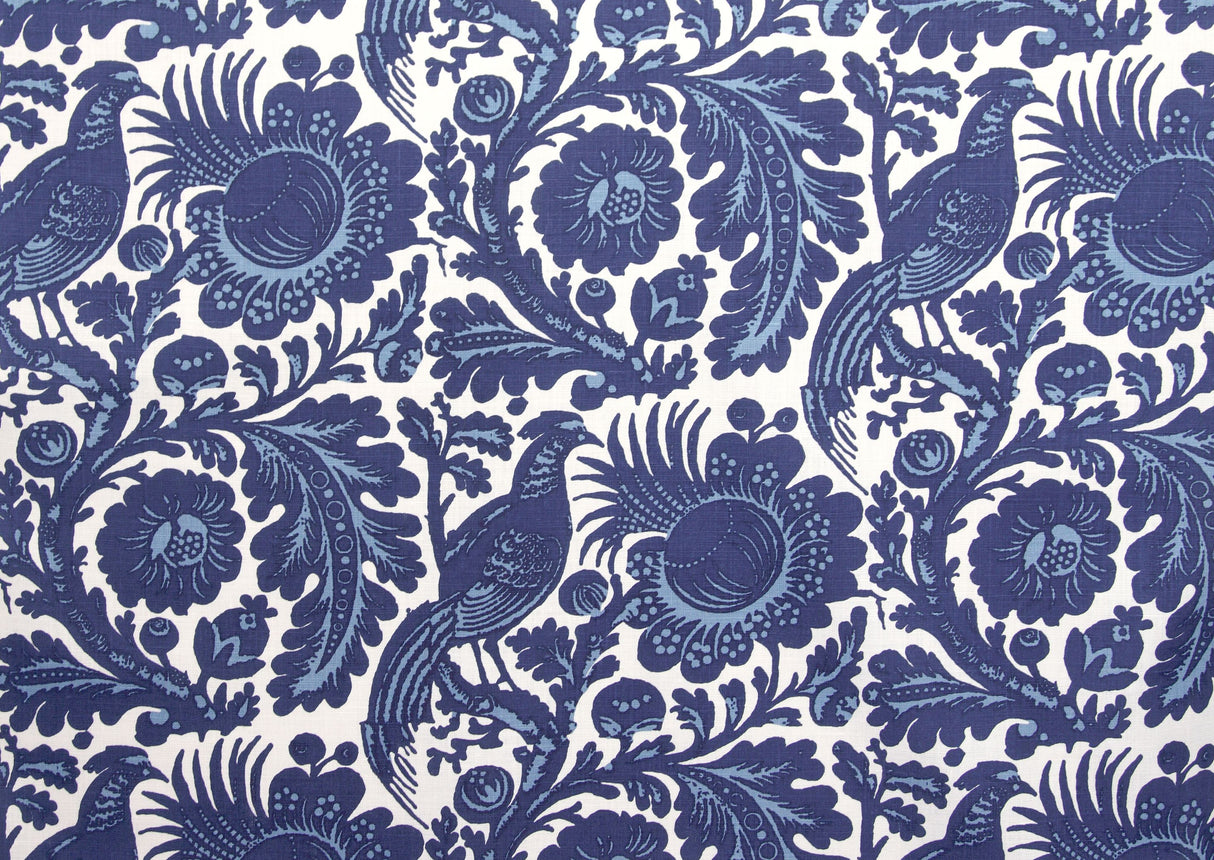 Scalamandre SC 00016218M LIGHT & DARK BLUE ON WHITE RESIST PRINT Fabric - Eade's Wallpaper