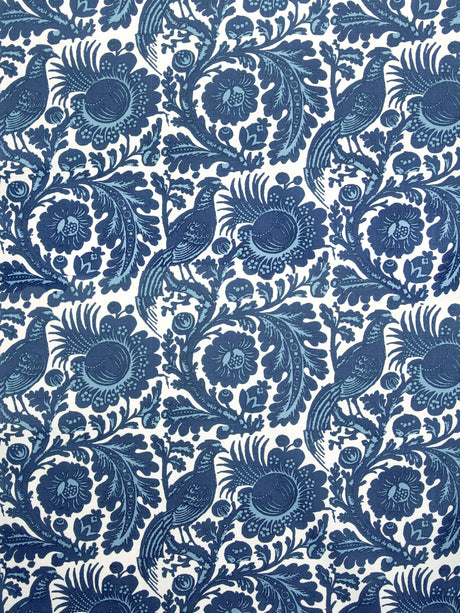 Scalamandre SC 00016218M LIGHT & DARK BLUE ON WHITE RESIST PRINT Fabric - Eade's Wallpaper