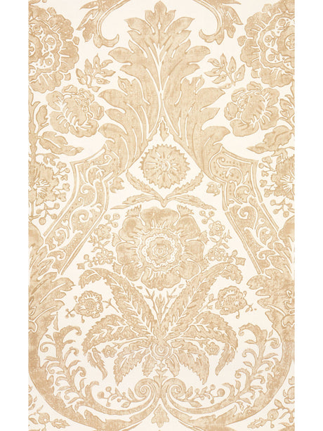 Scalamandre SC 0001WP88354 SAND LUCIANA DAMASK PRINT WALLPAPER - Eade's Wallpaper
