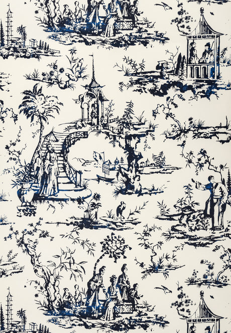 Scalamandre SC 0001WP88357 PORCELAIN SUMMER PALACE WALLPAPER - Eade's Wallpaper