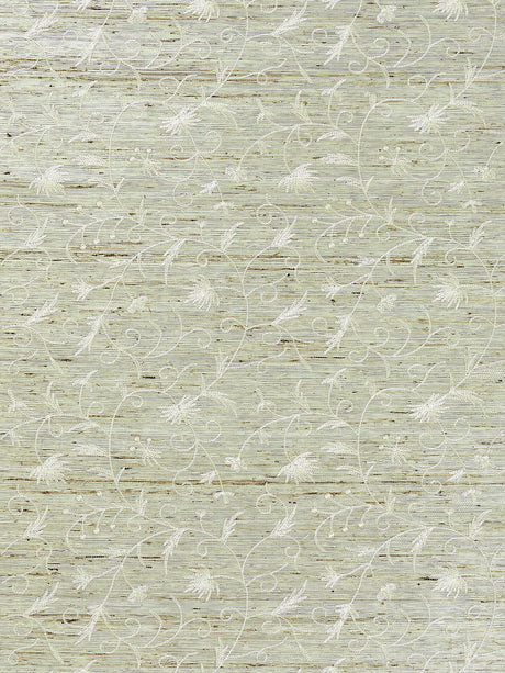 Scalamandre SC 0001WP88384 WINTER WHEAT OLIVIA EMBROIDERED GRASSCLOTH WALLPAPER - Eade's Wallpaper