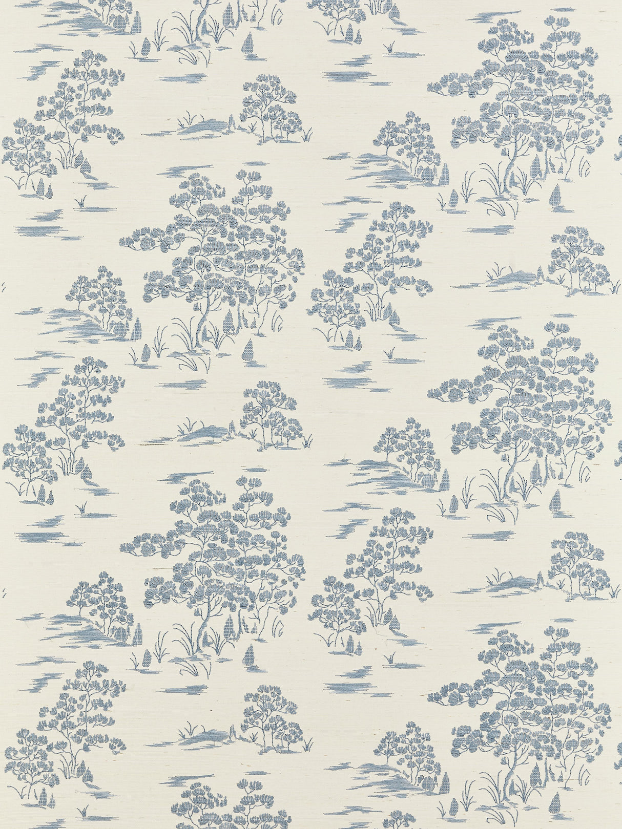 Scalamandre SC 0001WP88445 SKY KATSURA EMBROIDERED TOILE WALLPAPER - Eade's Wallpaper