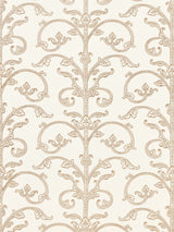 Scalamandre SC 0001WP88558 LATTE SAXONY SCROLL WALLPAPER - Eade's Wallpaper