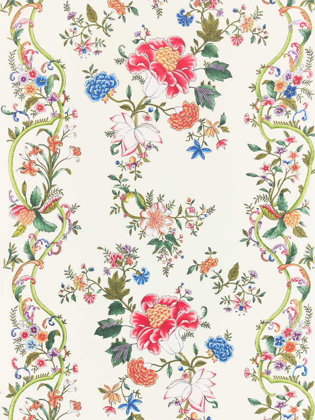 Scalamandre SC 0001WP88566 CREAM MULTI CAMELLIA TRELLIS WALLPAPER - Eade's Wallpaper
