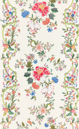 Scalamandre SC 0001WP88566 CREAM MULTI CAMELLIA TRELLIS WALLPAPER - Eade's Wallpaper