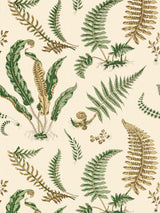 Scalamandre SC 0001WP88592D GREENS ON OFF-WHITE ELSIE DE WOLFE WALLPAPER - Eade's Wallpaper