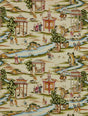Scalamandre SC 000216264 MULTI ON TEA STAIN SHANGHAI COTTON PRINT Fabric - Eade's Wallpaper