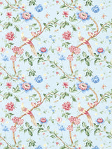 Scalamandre SC 000216300M ROSE & BLUE ON GLACIER BLUE ORIENTEAUX Fabric - Eade's Wallpaper