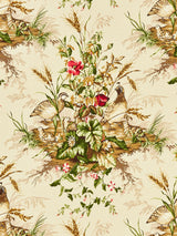 Scalamandre SC 000216310 MULTI ON SISAL EDWIN'S COVEY LINEN PRINT Fabric - Eade's Wallpaper