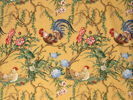 Scalamandre SC 000216360 MUSTARD CHANTICLEER Fabric - Eade's Wallpaper