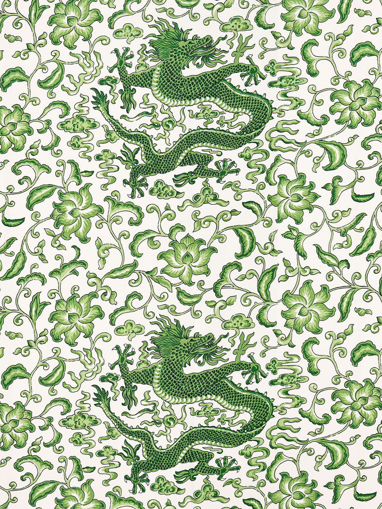 Scalamandre SC 000216558 JADE CHI'EN DRAGON LINEN PRINT Fabric - Eade's Wallpaper