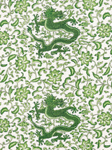 Scalamandre SC 000216558 JADE CHI'EN DRAGON LINEN PRINT Fabric - Eade's Wallpaper