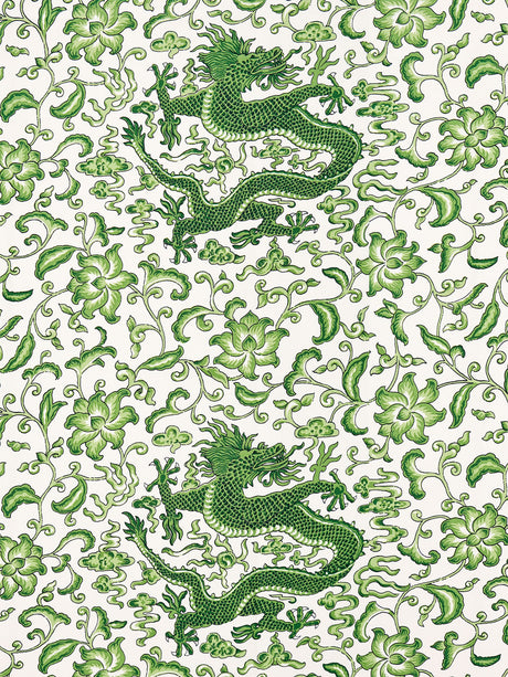 Scalamandre SC 000216558 JADE CHI'EN DRAGON LINEN PRINT Fabric - Eade's Wallpaper