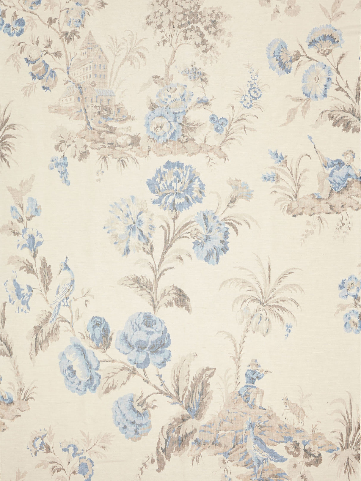 Scalamandre SC 000216585 PORCELAIN SOMERSET SILK WARP PRINT Fabric - Eade's Wallpaper