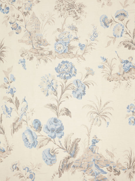 Scalamandre SC 000216585 PORCELAIN SOMERSET SILK WARP PRINT Fabric - Eade's Wallpaper