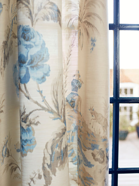 Scalamandre SC 000216585 PORCELAIN SOMERSET SILK WARP PRINT Fabric - Eade's Wallpaper