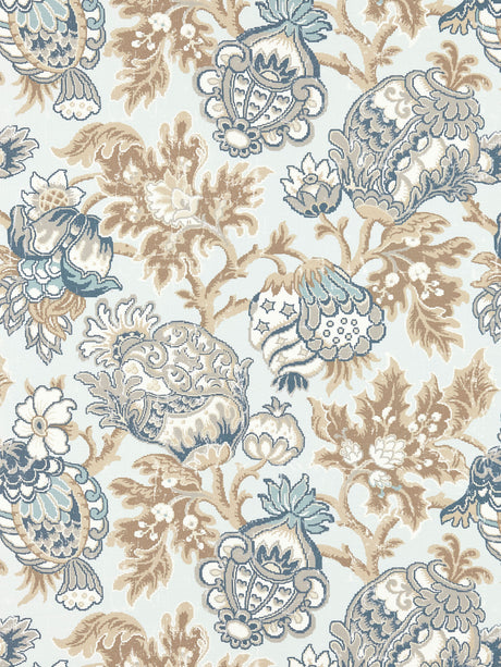 Scalamandre SC 000216593 SKY CANTERBURY LINEN PRINT Fabric - Eade's Wallpaper