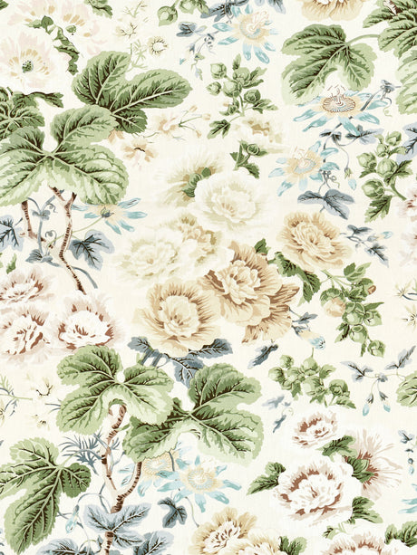Scalamandre SC 000216595 RICH CREAM HIGHGROVE LINEN PRINT Fabric - Eade's Wallpaper