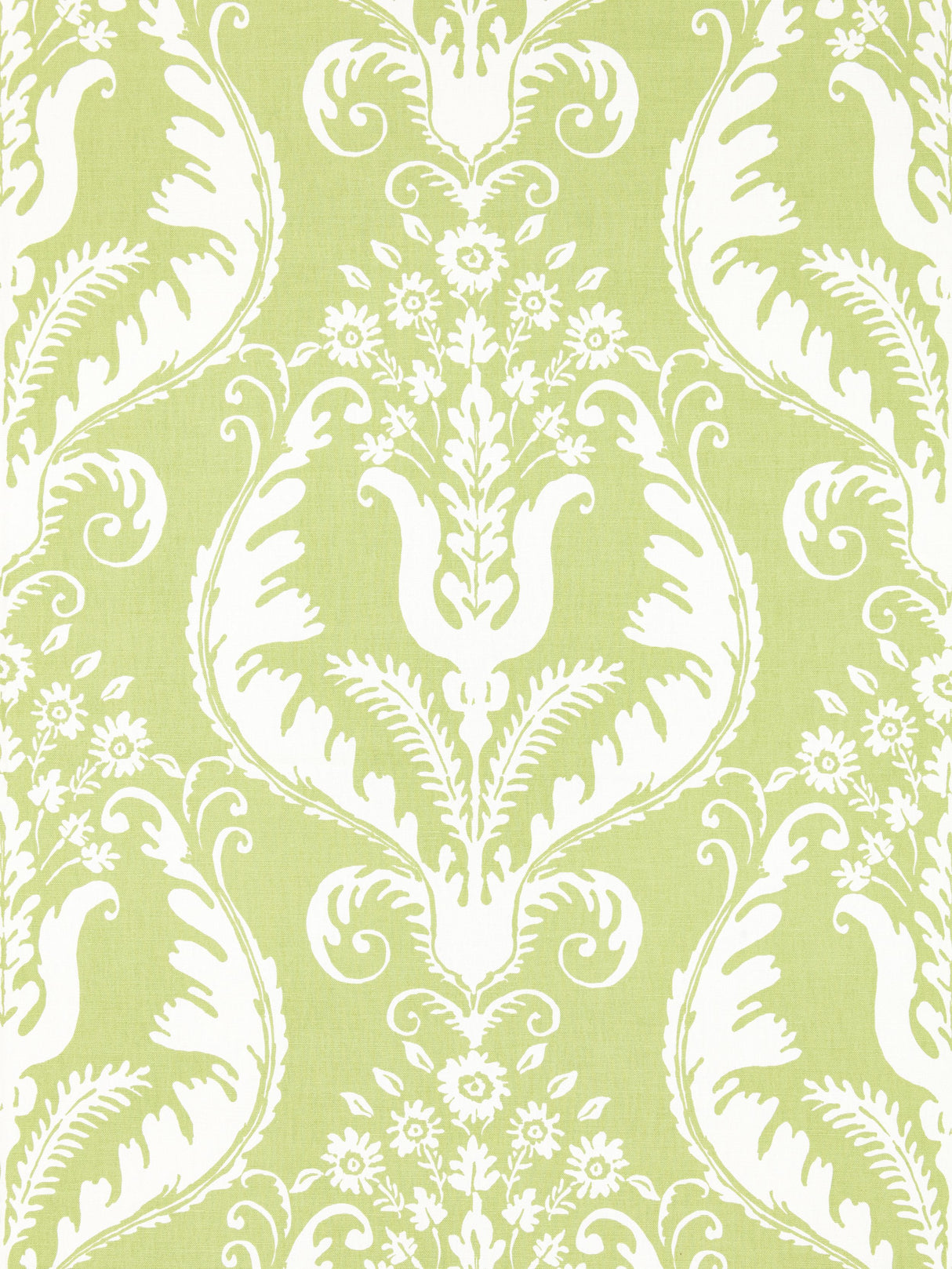 Scalamandre SC 000216597 CELERY PRIMAVERA LINEN PRINT Fabric - Eade's Wallpaper