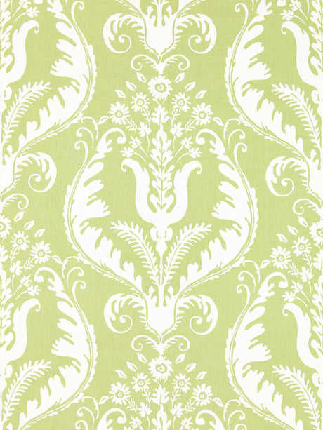 Scalamandre SC 000216597 CELERY PRIMAVERA LINEN PRINT Fabric - Eade's Wallpaper