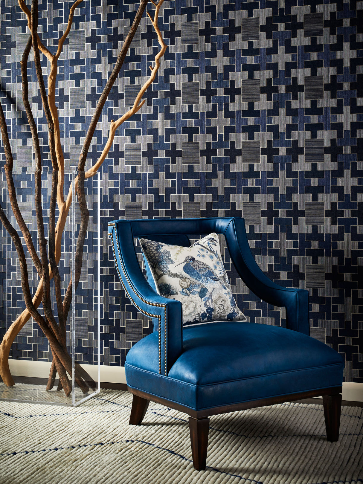 Scalamandre SC 000216601 PORCELAIN SHENYANG LINEN PRINT Fabric - Eade's Wallpaper