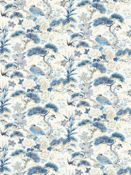 Scalamandre SC 000216601 PORCELAIN SHENYANG LINEN PRINT Fabric - Eade's Wallpaper