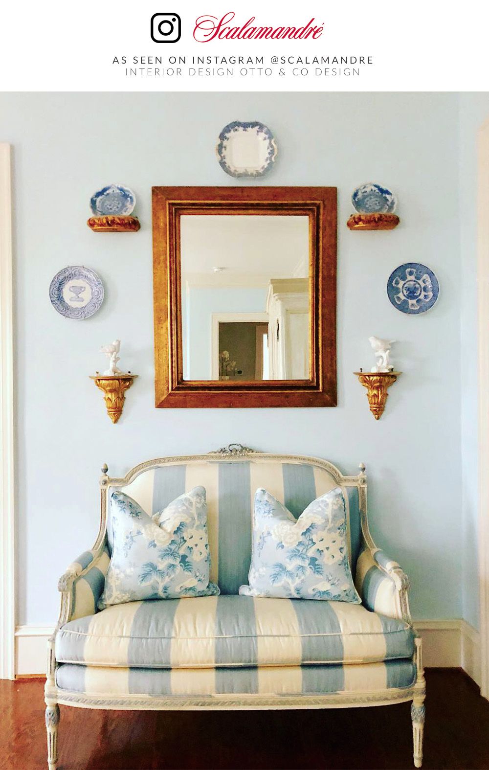 Scalamandre SC 000216602 SKY ASCOT LINEN PRINT Fabric - Eade's Wallpaper