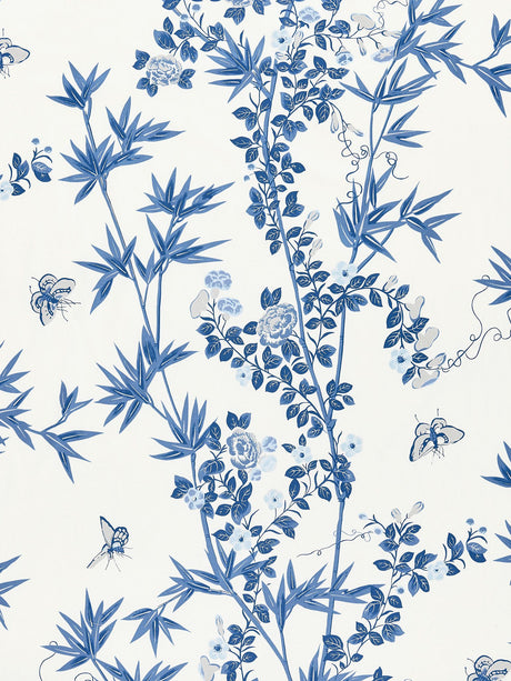 Scalamandre SC 000216608 PORCELAIN JARDIN DE CHINE PRINT Fabric - Eade's Wallpaper