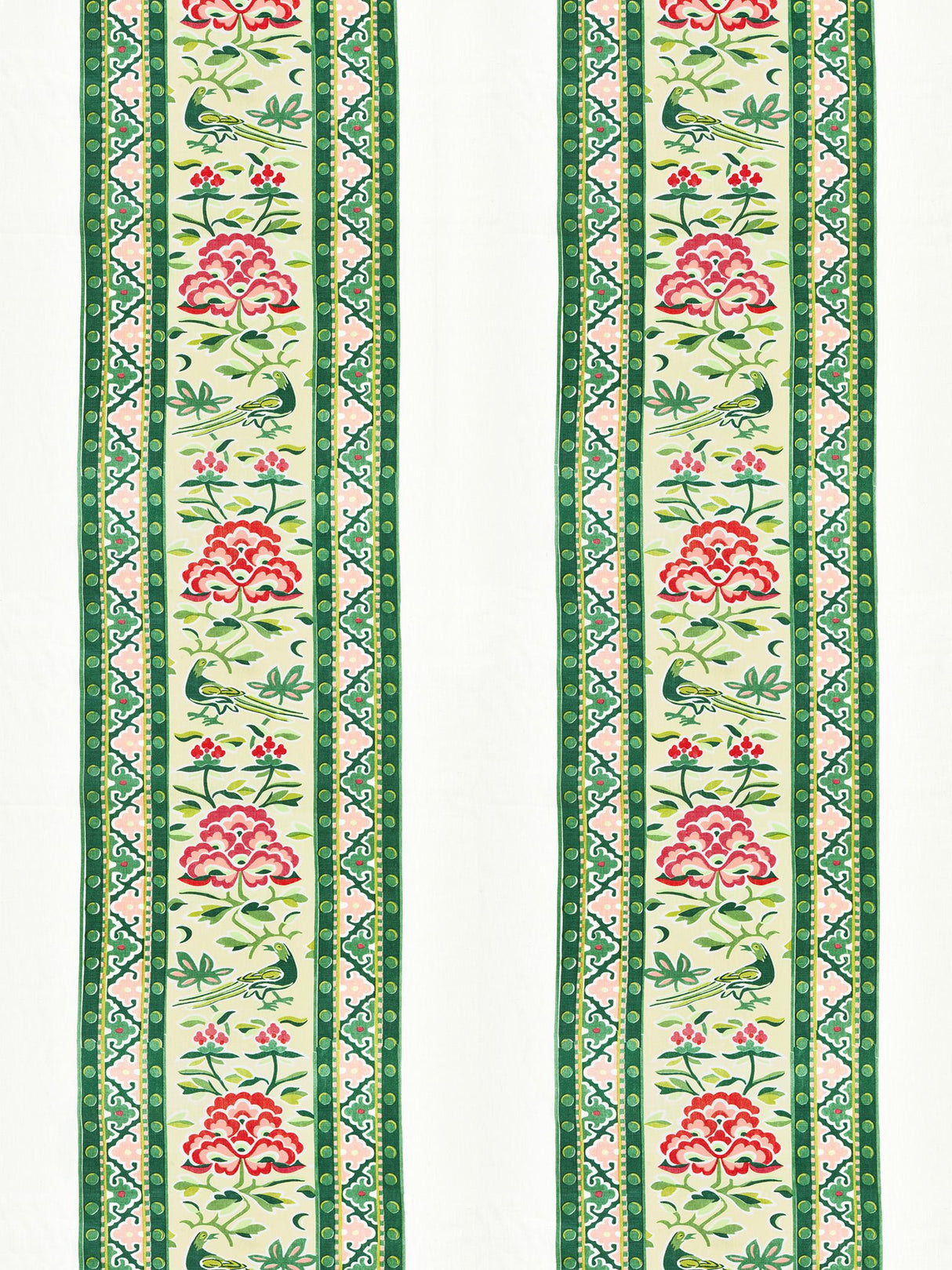 Scalamandre SC 000216613 SPRING GREEN ROYAL PEONY LINEN PRINT Fabric - Eade's Wallpaper