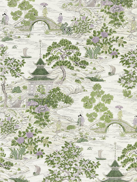 Scalamandre SC 000216624 LAVENDER & CITRON SATOMI HAND BLOCK PRINT Fabric - Eade's Wallpaper