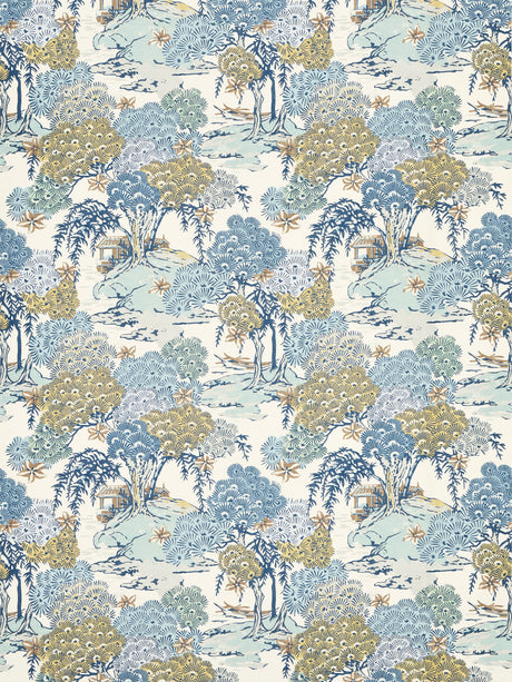 Scalamandre SC 000216627 BLUE RIDGE SEA OF TREES PRINT Fabric - Eade's Wallpaper