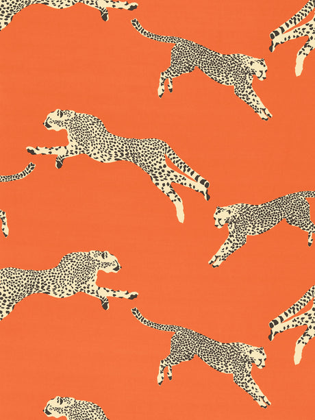 Scalamandre SC 000216634 CLEMENTINE LEAPING CHEETAH COTTON PRINT Fabric - Eade's Wallpaper