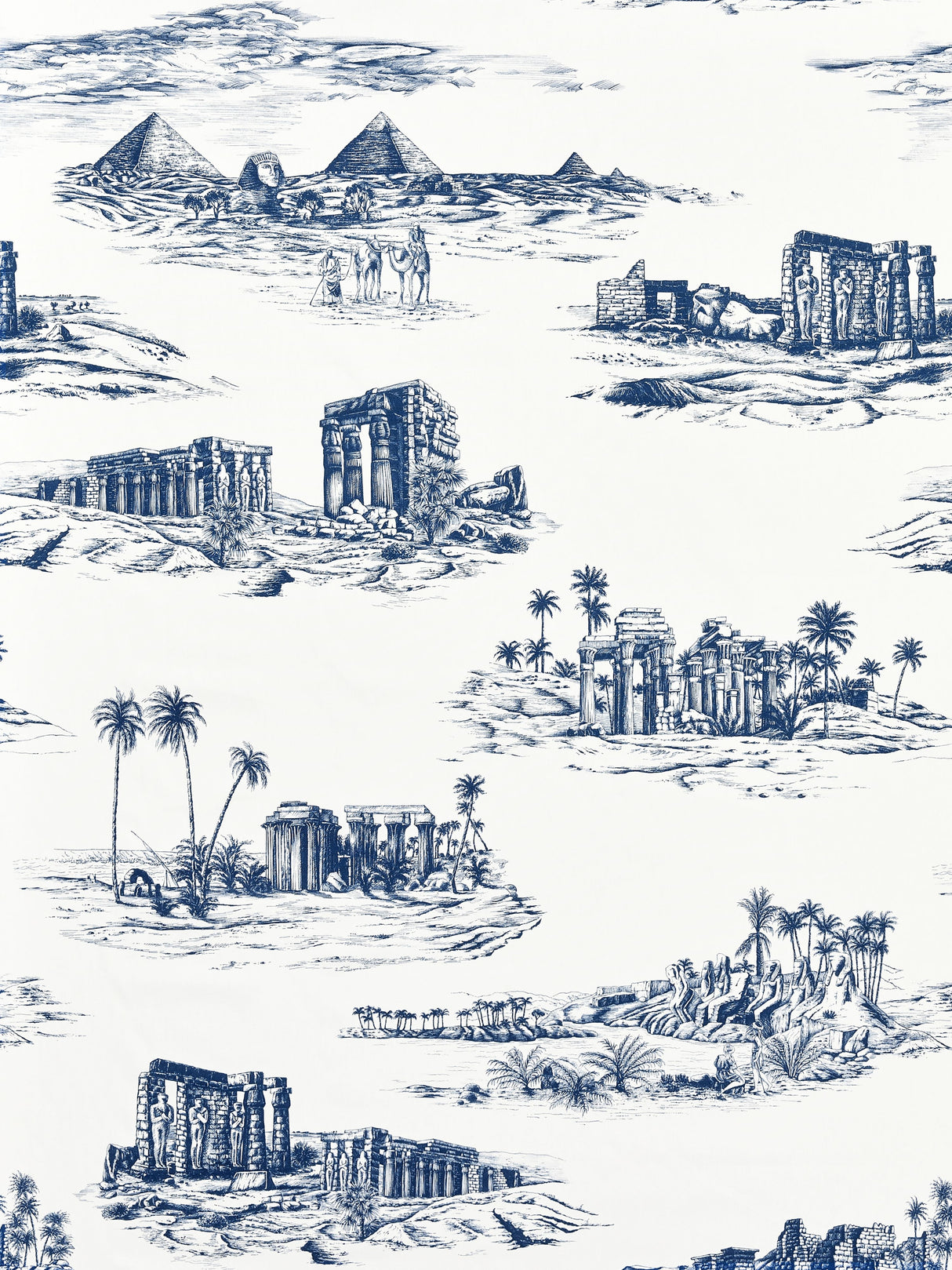 Scalamandre SC 000216635 LAPIS CAIRO TOILE Fabric - Eade's Wallpaper