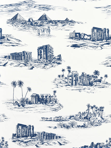 Scalamandre SC 000216635 LAPIS CAIRO TOILE Fabric - Eade's Wallpaper