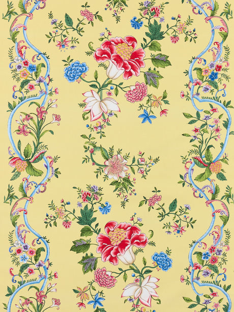 Scalamandre SC 000216648 BUTTER BLUE CAMELLIA TRELLIS Fabric - Eade's Wallpaper