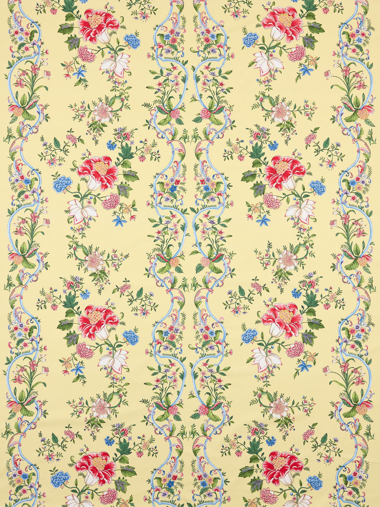 Scalamandre SC 000216648 BUTTER BLUE CAMELLIA TRELLIS Fabric - Eade's Wallpaper