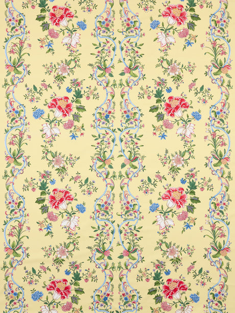Scalamandre SC 000216648 BUTTER BLUE CAMELLIA TRELLIS Fabric - Eade's Wallpaper