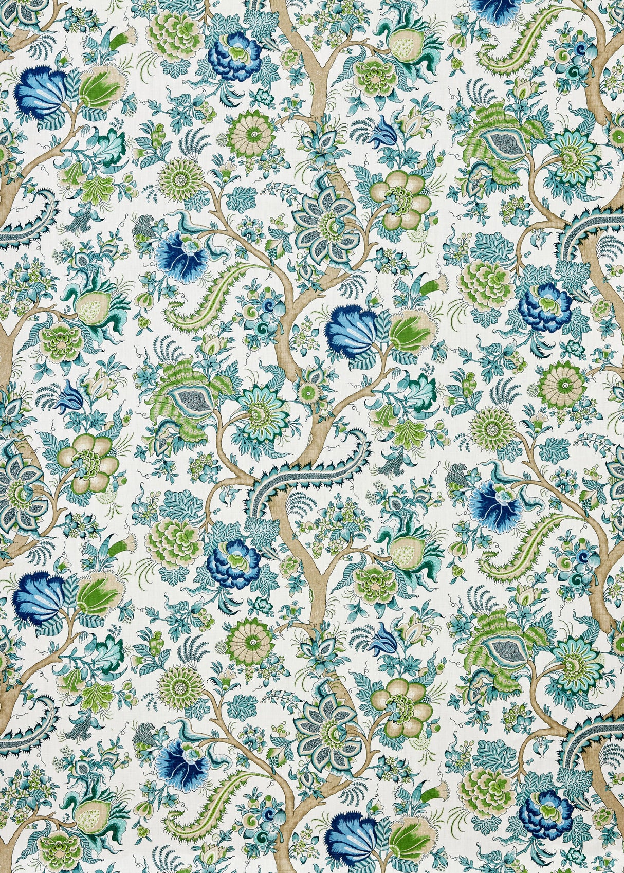 Scalamandre SC 000216649 AEGEAN METROPOLITAN PALAMPORE PRINT Fabric - Eade's Wallpaper