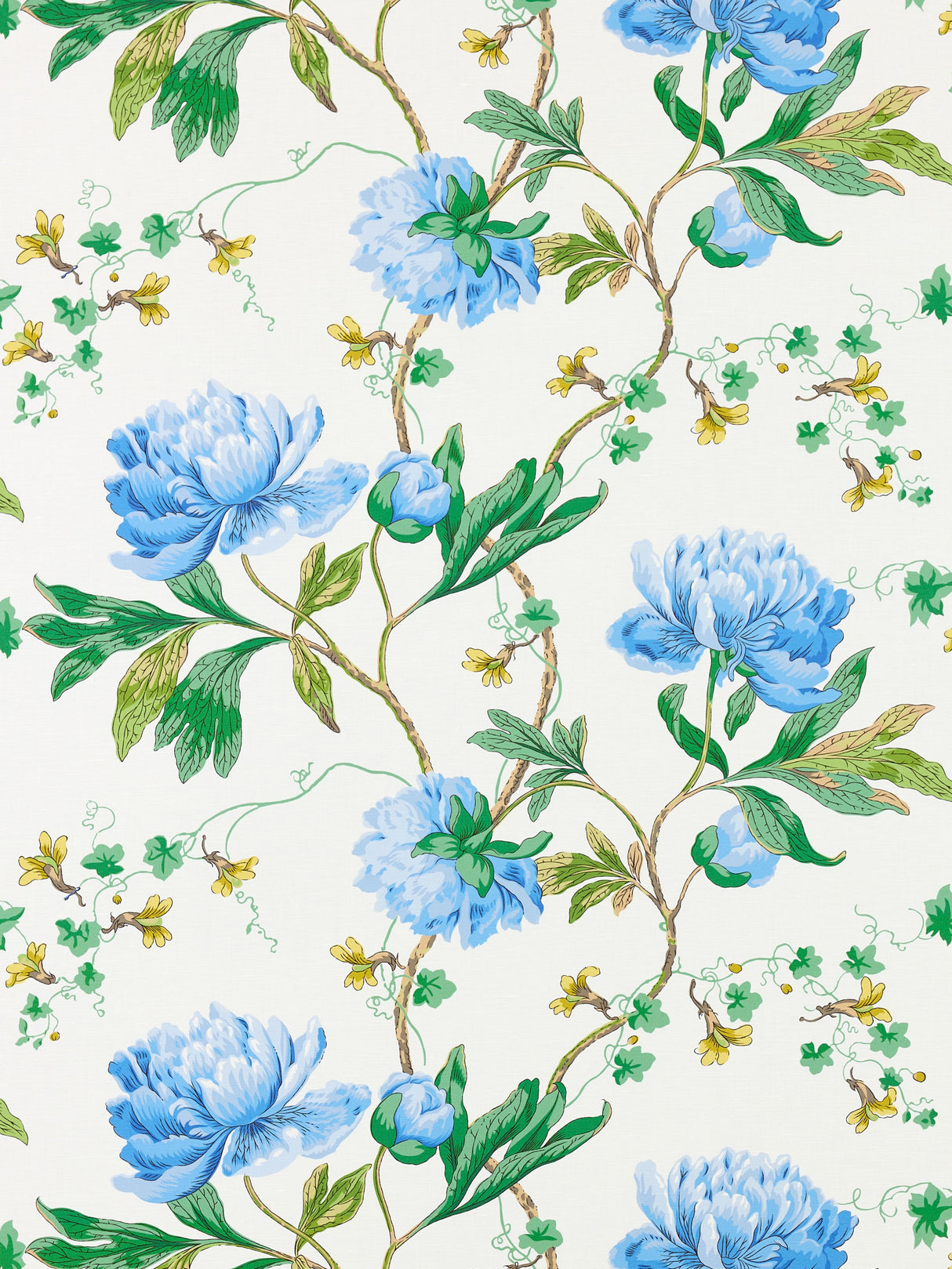 Scalamandre SC 000216650 BLUEBONNET ISADORA PRINT Fabric - Eade's Wallpaper