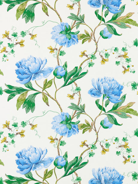 Scalamandre SC 000216650 BLUEBONNET ISADORA PRINT Fabric - Eade's Wallpaper