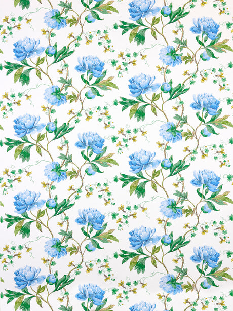 Scalamandre SC 000216650 BLUEBONNET ISADORA PRINT Fabric - Eade's Wallpaper