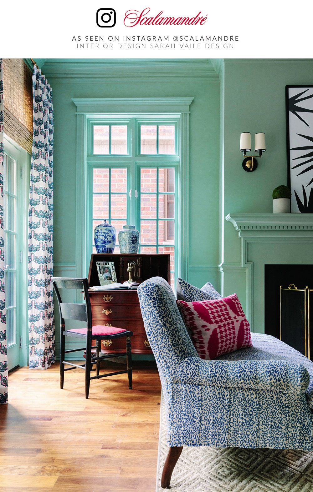 Scalamandre SC 000226423 BLUE CORBET Fabric - Eade's Wallpaper