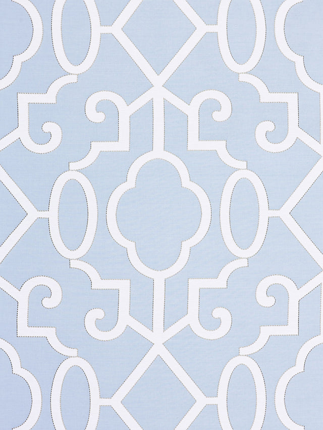 Scalamandre SC 000227012 CLOUD MING FRETWORK Fabric - Eade's Wallpaper