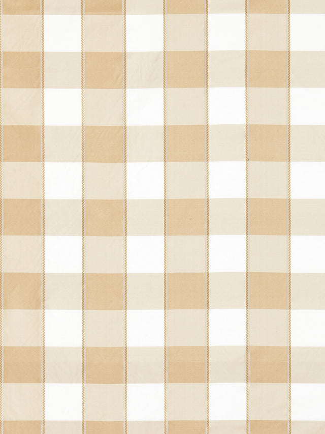 Scalamandre SC 000227024 FLAX CHELSEA CHECK Fabric - Eade's Wallpaper